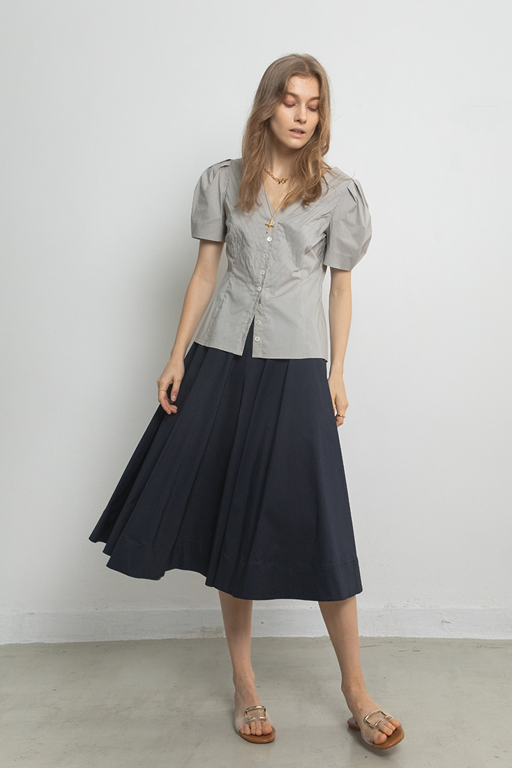 Wide Cotton Culottes - Navy