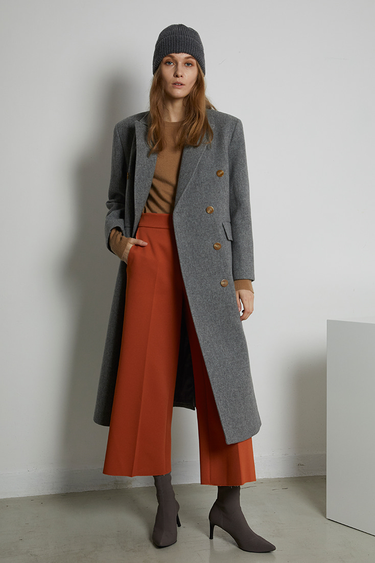 Tailored Wool Coat - Grey