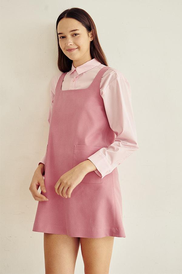 [리퍼브제품]Square Neck Pocket Dress - Pink