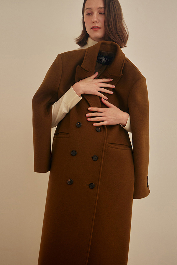 Signature Tailored Wool cashmere Coat - Brown