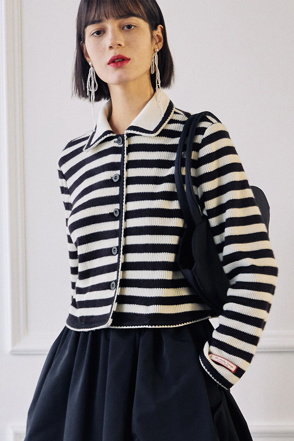 Tailored Stripe Jacket-Ivory
